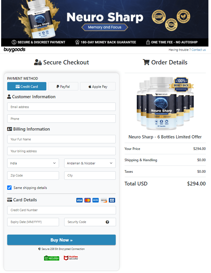 Secure Checkout Form